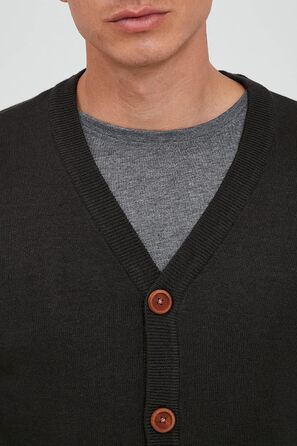 Чоловічий кардиган Blend BHLennard з в'язаного полотна з V-подібним вирізом, на ґудзиках, бавовняна суміш, Regular fit, чорний (70155)