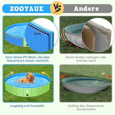 Басейн для собак великих та малих порід, 120 см, складаний, PVC, басейн для купання собак та дітей, портативний, басейн для собак