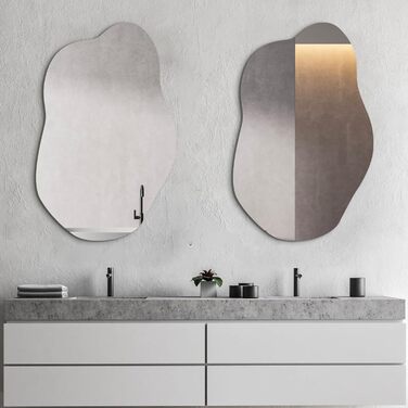 Дзеркало настінне чорне 40x60 см прямокутне з заокругленими кутами, монтаж на стіну, нержавіюча сталь, косметичне дзеркало для ванної кімнати та вітальні, гладка поверхня, горизонтальний/вертикальний монтаж