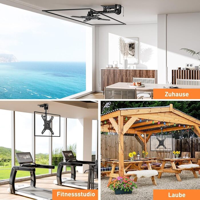 Кронштейн для телевізора та монітора ELIVED складаний, 14-42 дюйми, до 10 кг, VESA 200x200 мм, регульований, для шафи/похилого даху EV3030