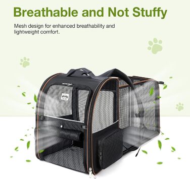 Рюкзак-переноска для котів Hunderucksack, 2-в-1, до 8 кг, розширюваний, чорний