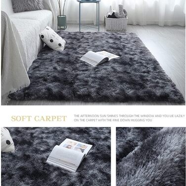 OYIMUA High-Pile Rug 120×160 cm Beige, Modern Fluffy Rug Living Room, Children's Room, Decoration, Bedroom, Hallway, Runner, Outdoor Rug, Faux Fur Rug, Shaggy, Solid Color, Bed Runner Beige 120 x 160 cm