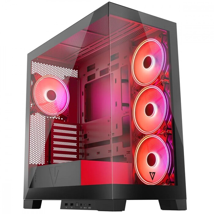 Корпус для комп'ютера Modecom Volcano Space Apex ARGB ATX MIDI 4x140мм, Чорний