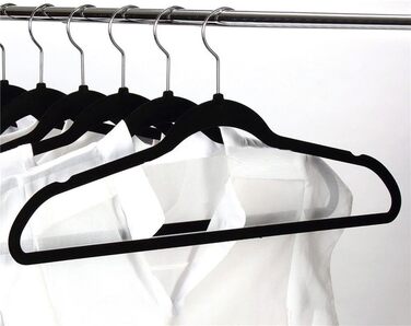 Yaheetech Velvet Clothes Hangers, Wardrobe Hangers, 100 Pack Suit Hangers, Non-Slip Surface, Laundry Hangers with 360° Swivel Hook, Black