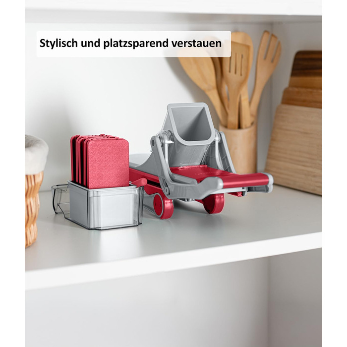 Nicer Dicer Mandoline Vegetable Chopper - 12-Piece Set with Interchangeable Blades - Vegetable Slicer, Julienne Cutter, Cucumber Slicer - Turquoise/Green (Red/Gray)