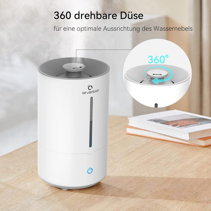 Ультразвуковий зволожувач повітря, 4 літри - тихий зволожувач для дитячої кімнати, спальні та для немовлят