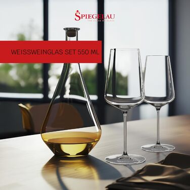 Spiegelau 2-Piece Universal Wine Glasses Set, 550 ml, Definition, 1350161, Crystal Glasses for Red and White Wine, Dishwasher Safe