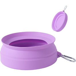 Складаний миска для води для собак SLSON, витокозахисний, портативний, для подорожей на авто, персиково-рожевий (світло-фіолетовий)