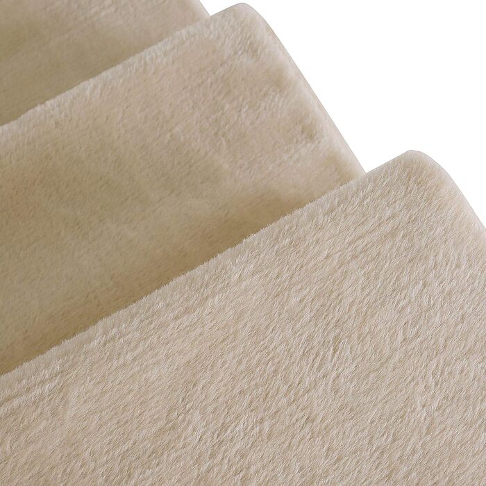 Lionto pet stairs with plush cover, 46x36x4 cm, robust dog stairs with low step height of 10cm, gentle on joints, removable & washable cover, stairs can hold up to 50 kg, beige