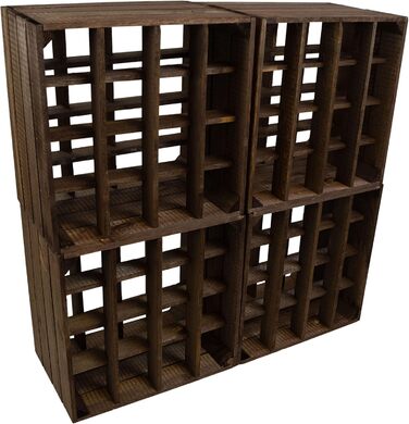 Wine Rack 16-Bottle Dark Finish, Dimensions 40x40x27cm, Shelf Box, Bottle Storage, Wine Rack, Apple Crate/Wine Crate (1-Piece Set Wine Rack 16 Dark)
