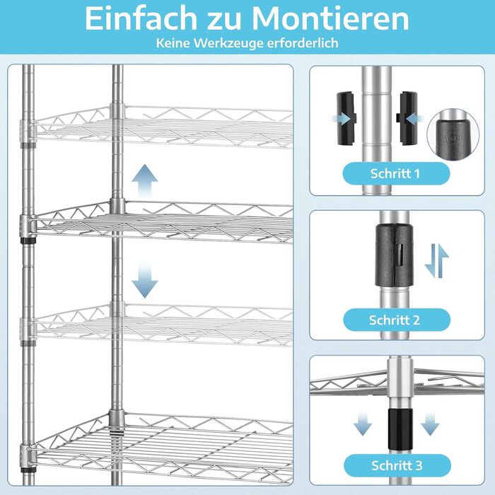 Himimi Regal - 54 x 29 x 160cm Metal Wire Shelf Unit