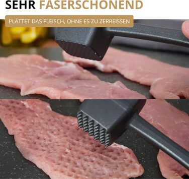 Молоток для м'яса Westmark Robusto-spezial Black Edition, алюміній, 21.5 см, сріблястий