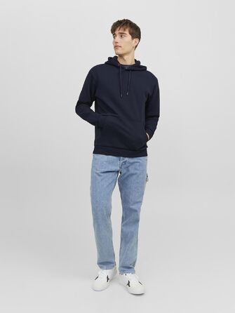 Чоловічий худі Jack & Jones однотонний з капюшоном, колір Navy Blazer