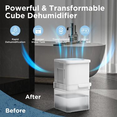 Зволожувач повітря Midea DF-20DEN7-WF, 20л/24г, для приміщень до 100 м³ (40 м²), з Wi-Fi, таймером, білий