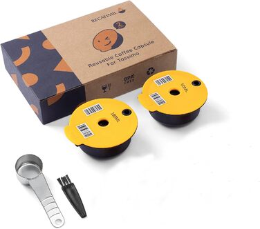 RECAFIMIL Reusable Coffee Capsules, Compatible With Tassimo, Coffee Filter (60 ml + 180 ml)