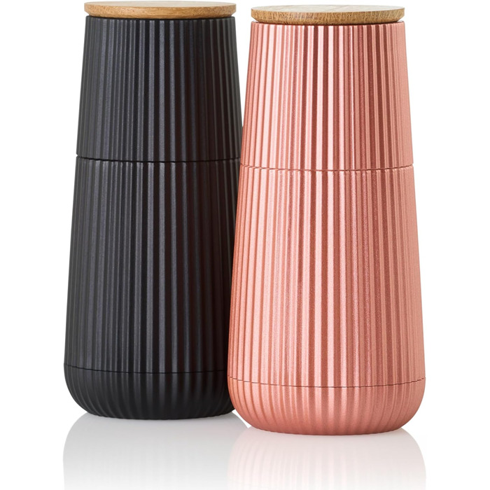 Набір для перцю та солі AdHoc MP155 Scape з керамічним млинком CeraCut®, регулювання помелу, темно-зелений та світло-зелений, у подарунковій упаковці