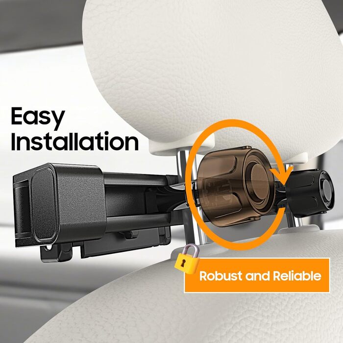 Тримач для планшета в авто FINTIE - універсальний, поворотний на 360°, висувний, для iPad, Samsung Tab, смартфонів, Kindle, Switch (4.7-13 дюймів)