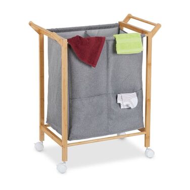 Relaxdays Laundry Basket with Wheels