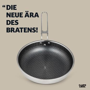Набір посуду для кемпінгу Campo Libre Enzo I з нержавіючої сталі (6 або 8 предметів) | Індукційний посуд для кемпінгу | Посуд для приготування їжі на відкритому повітрі | Каструля, сковорода 24 см