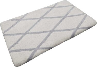 Homie Living Bath Mat, Non-Slip and Washable Fluffy Rug with Soft Pile, San Bosa (60 x 100 cm, Beige Grey) Beige Grey 60 x 100 cm