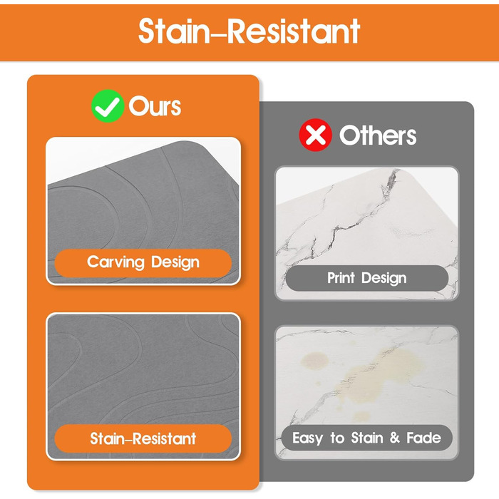 Килимок для сушіння посуду Snuggery, 61 x 40.6 см, сірий, з кремнеземом, швидковисихаючий, антиковзкий