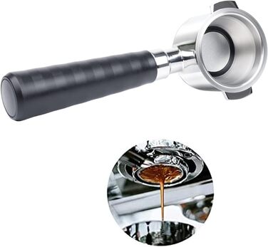 RECAFIMIL Bottomless Portafilter 51 mm, reusable, bottomless filter, stainless steel, coffee filter holder, replacement filter basket, coffee accessories, 2 ears, compatible with ECP31.21