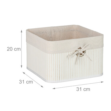 Relaxdays Bamboo Storage Basket Set