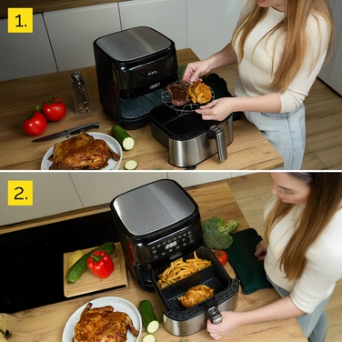 Аерофритюрниця Yoer 6L Air Fryer 1700W: 12 програм + сепаратор