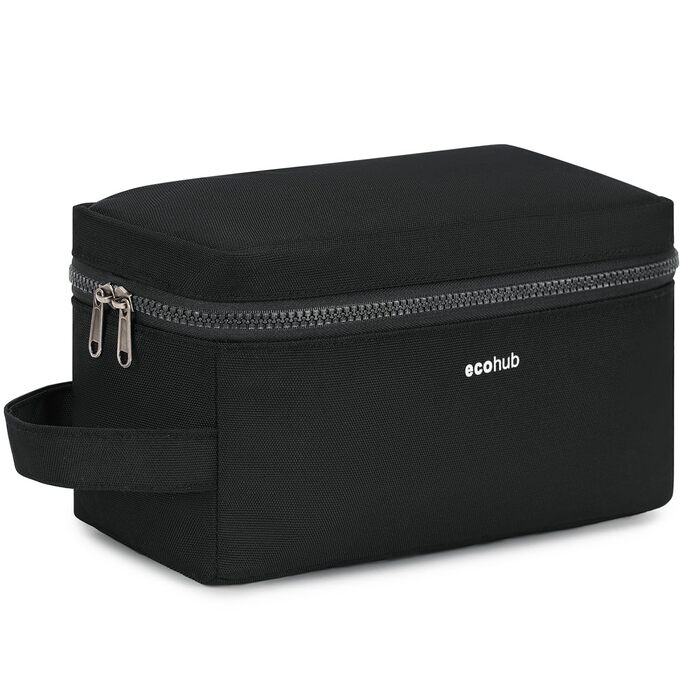 Чоловіча дорожня косметичка Ecohub Kuturbeute, водонепроникна, з відділенням для мокрого та сухого, чорна (L)