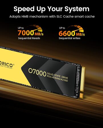 ORICO NVMe SSD 2TB PCIe 4.0 x4 - Внутрішній SSD M.2 2280 з радіатором для ПК та ноутбуків