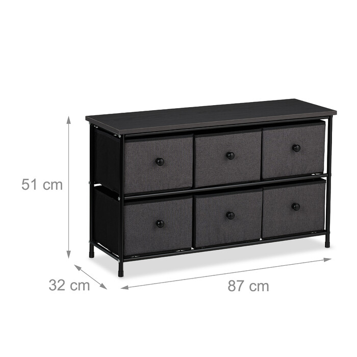 Relaxdays Sideboard with 6 Drawers