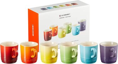 Le Creuset 6-Piece Cappuccino Cup Set, 200 ml each, Rainbow, 79114208359030