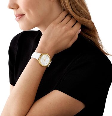 Жіночий годинник Michael Kors Slim Runway: кварцовий механізм, 38 мм, шкіряний ремінець (Золотистий та Білий)