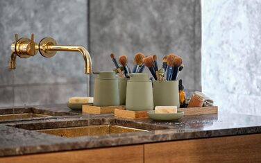 Zone Denmark Nova One Soap Dispenser for Bathroom, Dispenser made of Ceramic for Hand Soap/Liquid Soap, Diameter 8 cm, Height 11.5 cm, Capacity 250 ml, Matcha Green