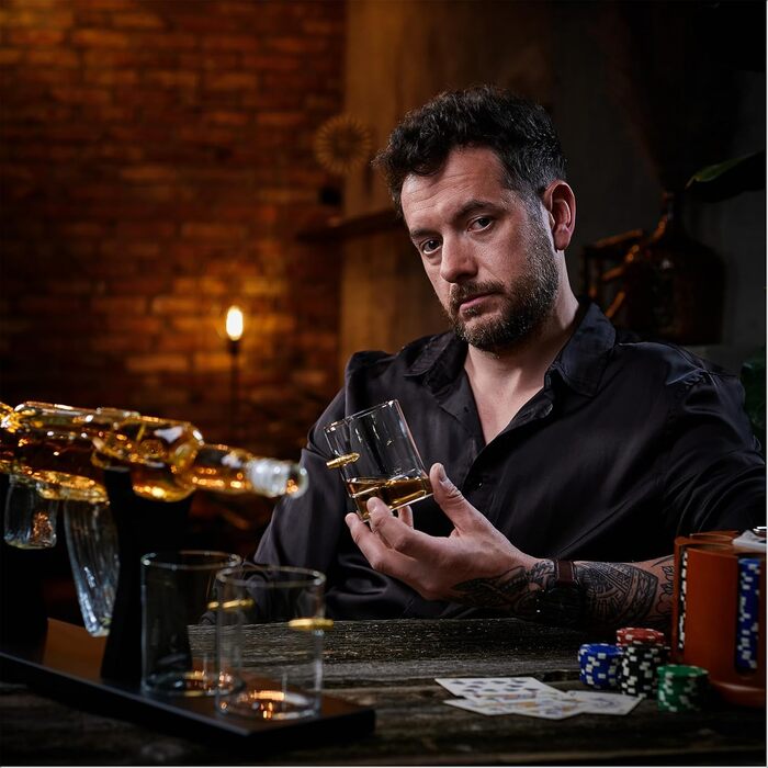 Набір склянок для віскі Whisiskey Whisky - 4 склянки, 310 мл, класичний дизайн, подарунковий набір для чоловіків