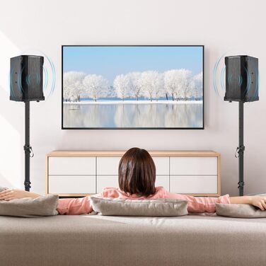 Підставка для колонок, 2 шт., регульована висота 86–127 см, з кабельною організацією, вантажопідйомність 3.6 кг, для малих колонок (PX3 2-P21)