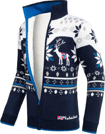 Чоловіча в'язана куртка Nebulus SVERRE, тепла та практична, колір Navy-offwhite