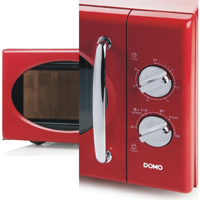 Мікрохвильова піч DOMO DO3125 Retro, 25L, 900W, білий (червоний)