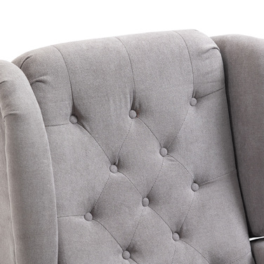 HOMCOM Armchair with High Backrest, Weight Capacity up to 160kg, Single Armchair for Living Room, Comfortable Wingback Chair, Grey