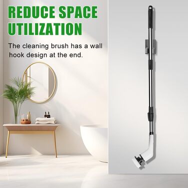 Електрична щітка для чищення OSDUE з 7 насадками, бездротова, водонепроникна IPX7, для ванни та плитки, з регульованою ручкою 137 см, біла