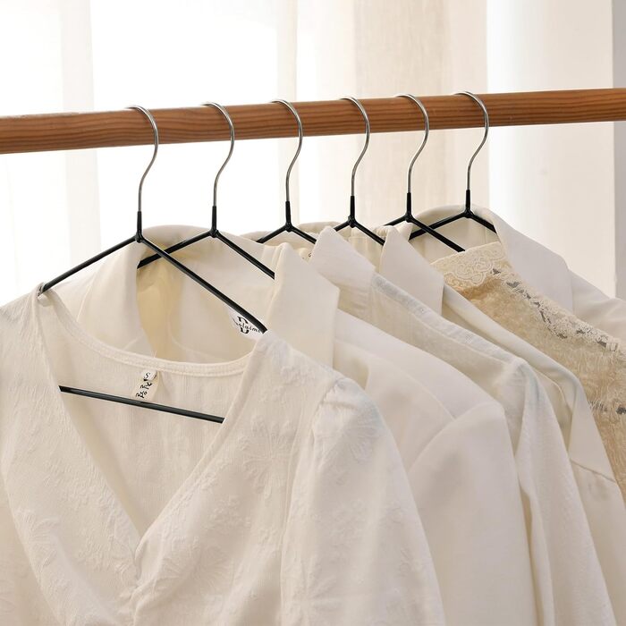 25 шт. Плечики для одягу Rainberg: міцні, гумовані, для шафи та вішалок, чорні