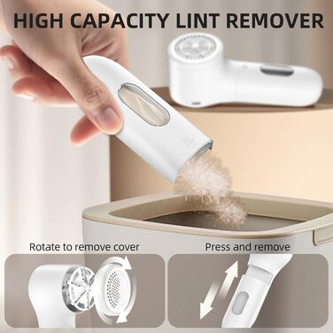 Електричний видалення ворсу з одягу - портативний бездротовий прилад для чищення одягу з LED-дисплеєм (чорний)