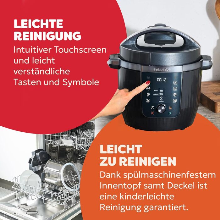 Мультиварка Instant Pot Plus 9-в-1 з нержавіючої сталі, 5.7 л – мультикочер, пароварка, рисоварка, йогуртниця, функція Vacuum, Sterilizer, Wi-Fi