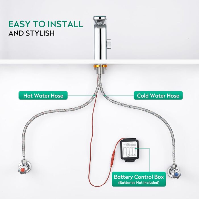 Кран кухонний CREA, 360° поворотний, з високим виливом, інфрачервоний, хром