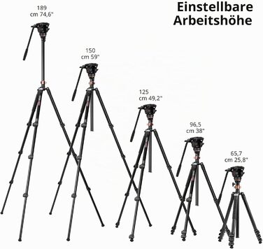 Професійний штатив-монопод Cayer AF2451: алюмінієвий телескопічний тринога (170 см) з гідравлічною головою H4 для DSLR-камер та відеокамер