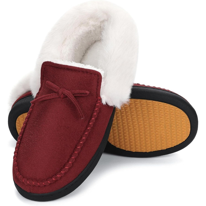 Тапочки жіночі зимові Mishansha з підкладкою Memory Foam, антиковзкі, плюшеві, розмір 36-43 EU, червоний (43 EU)