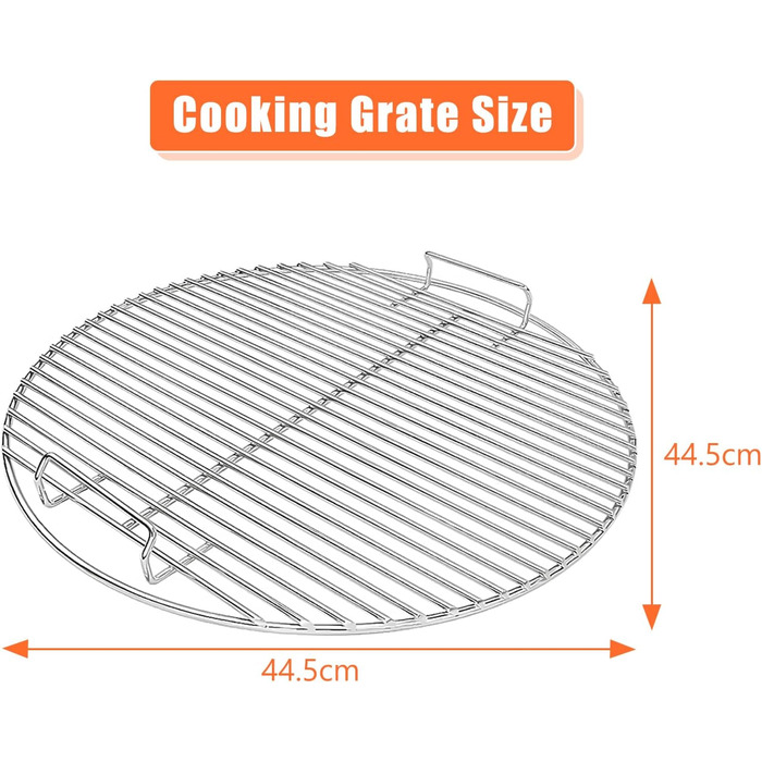 Решітка для гриля Weber діаметром 47 см Denmay (сумісна з Weber One-Touch, Bar-B-Kettle, Smokey Mountain Cooker)