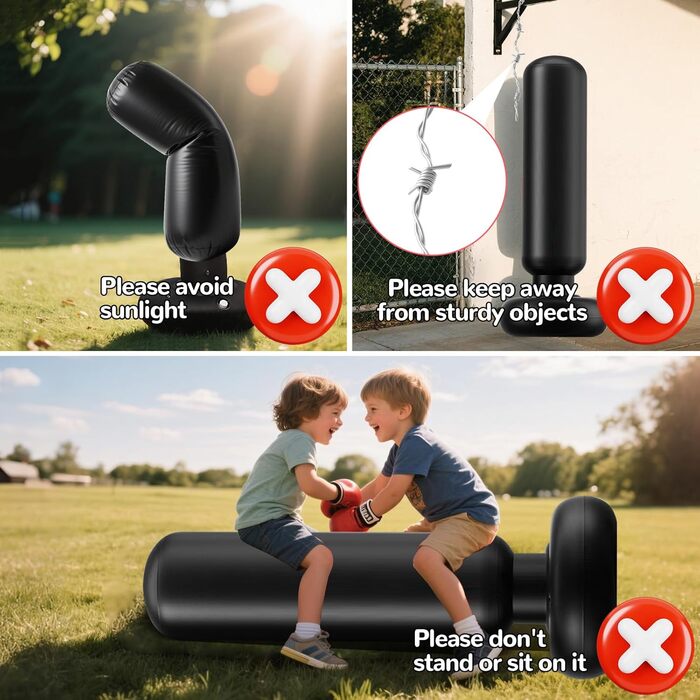 Надувний боксерський мішок для дітей 160см з боксерськими рукавичками. Ідеально для карате та тхеквондо (6-12 років)