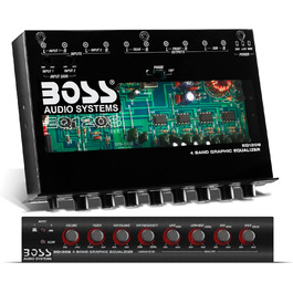 Boss Audio EQ1208 підсилений 4-смуговий еквалайзер з регулюванням сабвуфера, попередній підсилювач для авто
