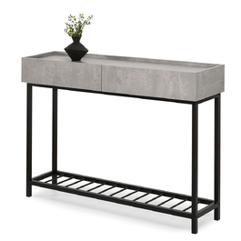 Консольний столик Mebel-Partner бетон, чорний матовий, 117 x 85 x 27 см